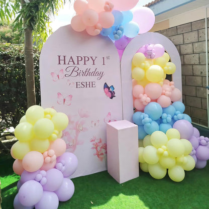 Pastel Balloons | 110pcs 12-Inch Rainbow Balloons for Birthday, Wedding & Baby Shower Decor