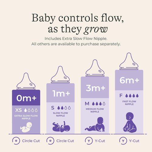 Lansinoh Anti-Colic Glass Baby Bottles - 5 Ounce, 4 Count Set with Extra Slow Flow Nipples