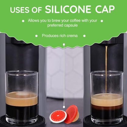 My-Cap Reusable Coffee Capsule Caps & Lid Set - Compatible with Nespresso Vertuo Pods - Reusable, Food Grade & BPA Free Coffee Pod Cap & Lid - Reuse & Reseal your Nespresso Vertuo Capsules