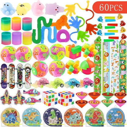 Skiennix Party Favors - 60 Pcs Pinata Stuffers & Treasure Box Toys for Kids' Easter & Birthday Celebrations