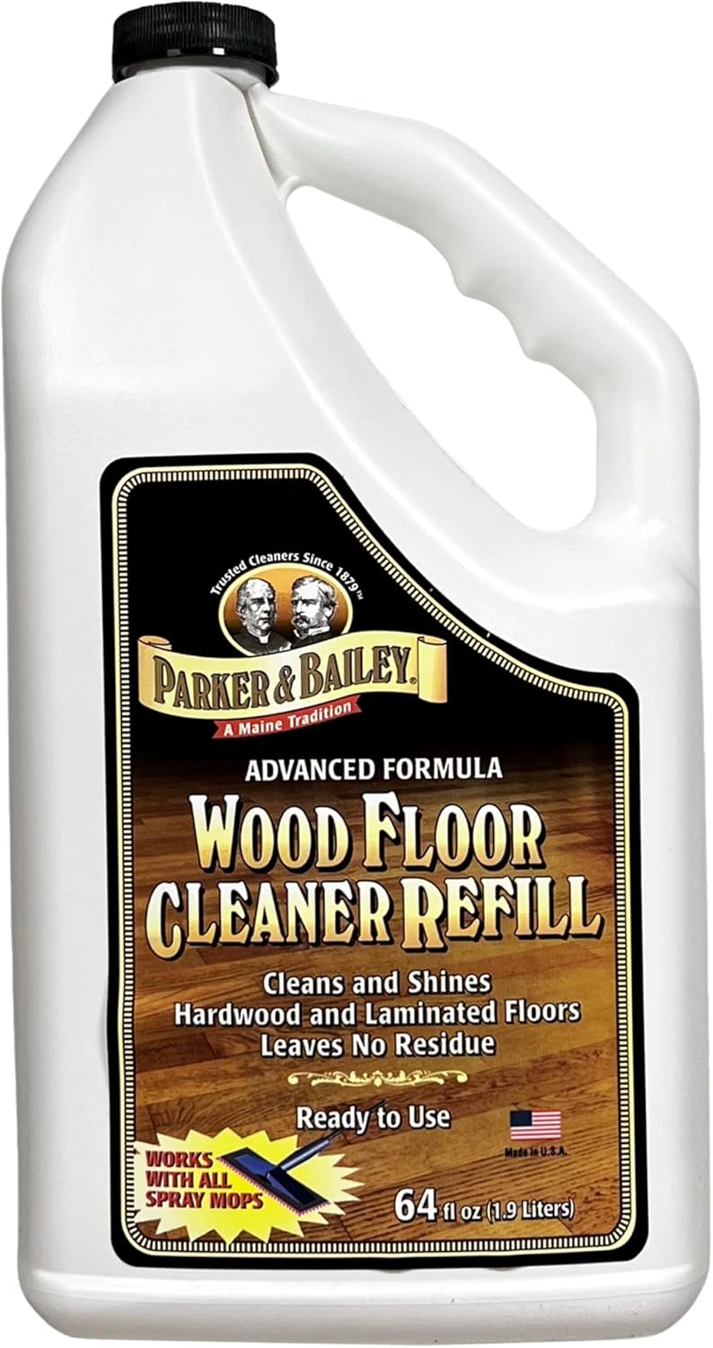 Parker & Bailey Wood Floor Cleaner - Natural Shine Restorer for Hardwood & Laminate Floors | 64oz