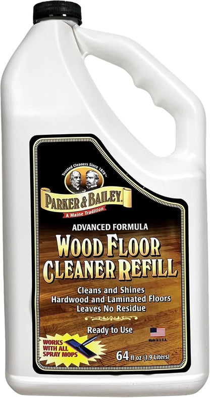 Parker & Bailey Wood Floor Cleaner - Natural Shine Restorer for Hardwood & Laminate Floors | 64oz