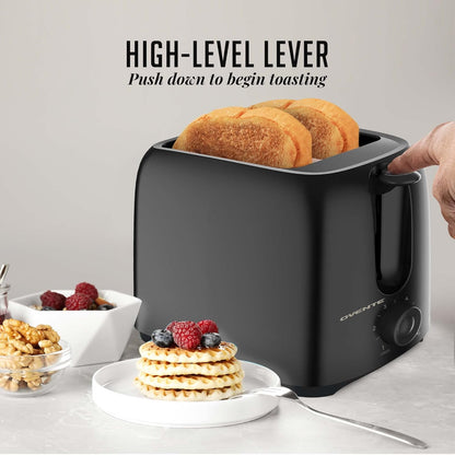 OVENTE Electric Toaster - 6-Shade Browning Selector, Compact Design, Removable Crumb Tray, 700W Power