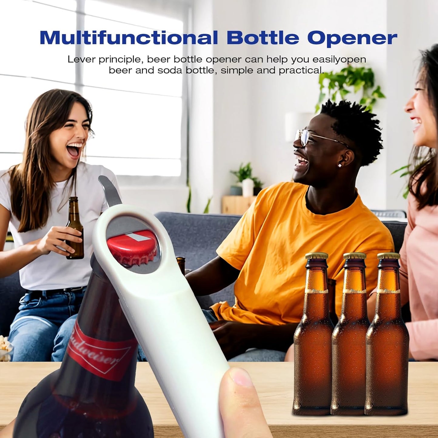 RAIN SPIRIT Multifunctional Retractable Bottle & Jar Opener - Adjustable Can & Lid Gripper for Seniors