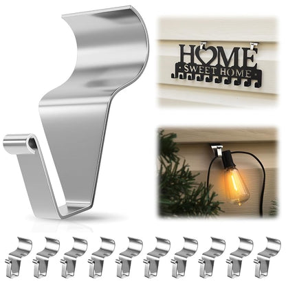 HUXOR 10-Pack Vinyl Siding Hooks for Outdoor Use - Heavy Duty 1mm Stainless Steel