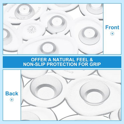 Riakrum 12 Counts Pebble Bath Treads Non Slip Bathtub Stickers with Suction Cups Pebble Non Slip Mat for Smooth Surface Shower Floor Mat, Provides Traction Machine Washable(Transparent)