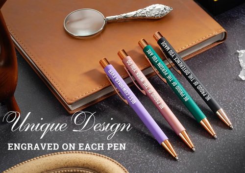 InnoBeta Farewell Gifts for Coworkers, Ballpoint Pen Set of 4, Coworker Leaving Goodbye gifts for women, Cool Funny New Job Presents for Birthday, Christmas - Best Coworker Ever - Gold