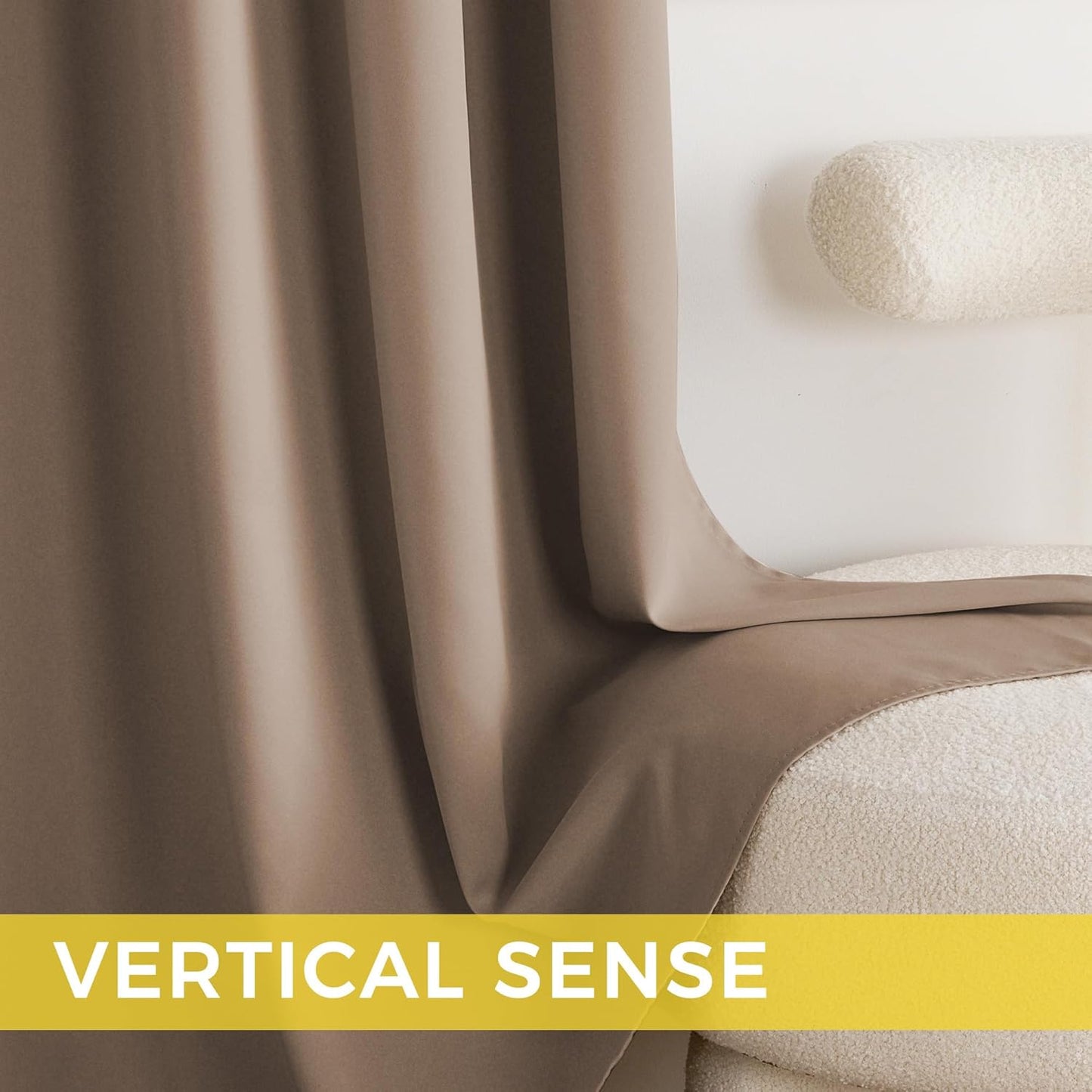 NICETOWN Room Darkening Curtains - 2 Panels in Cappuccino | W52 x L84 for Enhanced Privacy