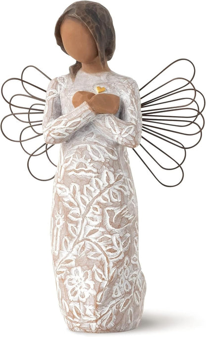 Willow Tree Remembrance Angel - Darker Skin Tone, Hand-Painted Figure for Sympathy & Support