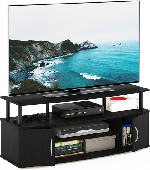 Furinno JAYA Large TV Stand - Fits TVs Up to 55 Inches | Stylish Blackwood Finish