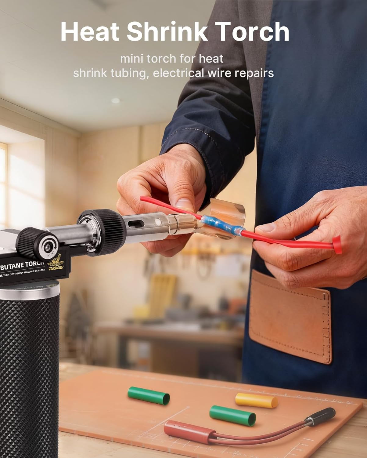 RAVS 14-Piece Soldering Torch Kit | 8-in-1 Cordless Iron with Adjustable Flame, Portable Kitchen Tool