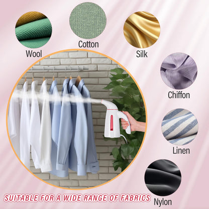 OGHom Steamer for Clothes,Portable Handheld Travel Steamer,300ml Large Capacity,950W,30 Second Fast Heat Up Garment Steamer (Pink)