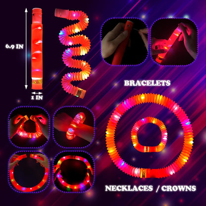 Regine Switzerland Glow Sticks - 12-24 PCS Red Graduation Light Up Bracelets & Necklaces | Perfect Party Favors for Kids
