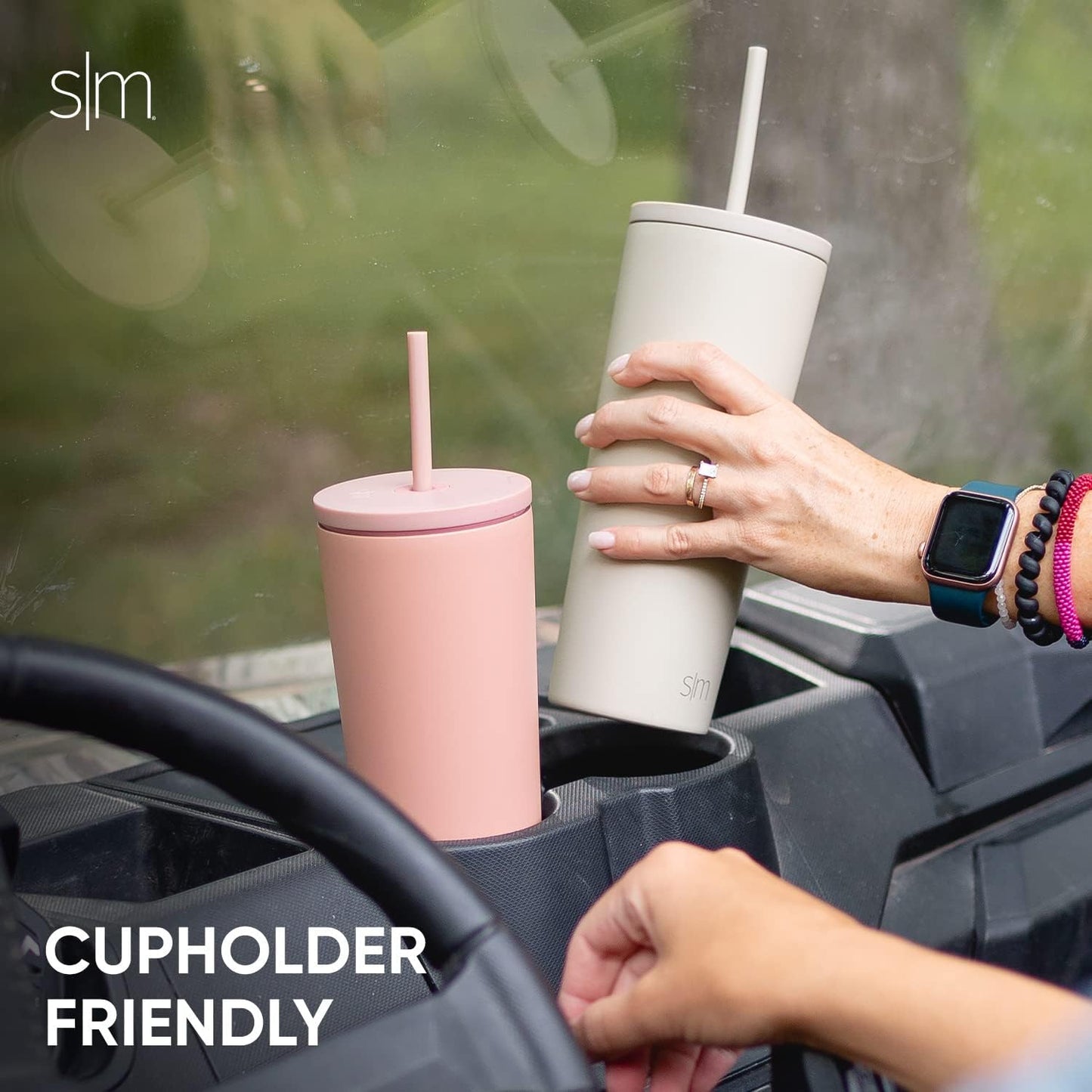 Simple Modern Insulated Tumbler - 24oz Reusable Stainless Steel Travel Mug with Lid & Straw | Black Leopard
