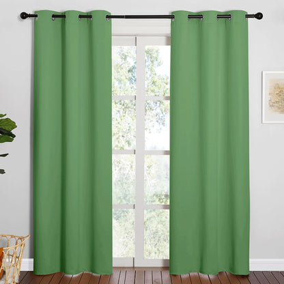 NICETOWN Blackout Curtains - Forest Green Thermal Insulated Drapes | 84 Inches Long, 2 Panels, 34 Inches Wide
