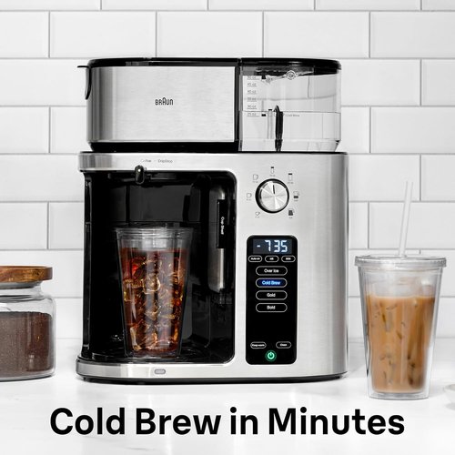Braun MultiServe Plus 10-Cup Drip Coffee Maker - Programmable Hot & Cold Brewer with Stainless Steel Design | KF9270SI