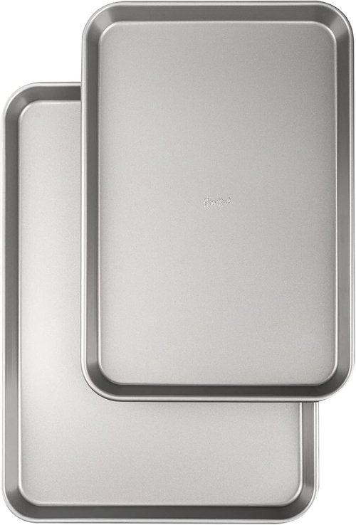 Goodful Nonstick Cookie Baking Sheet Set - Heavy Duty Carbon Steel | Quick Release Coating, 2-Pack (17"x12" & 15"x10")