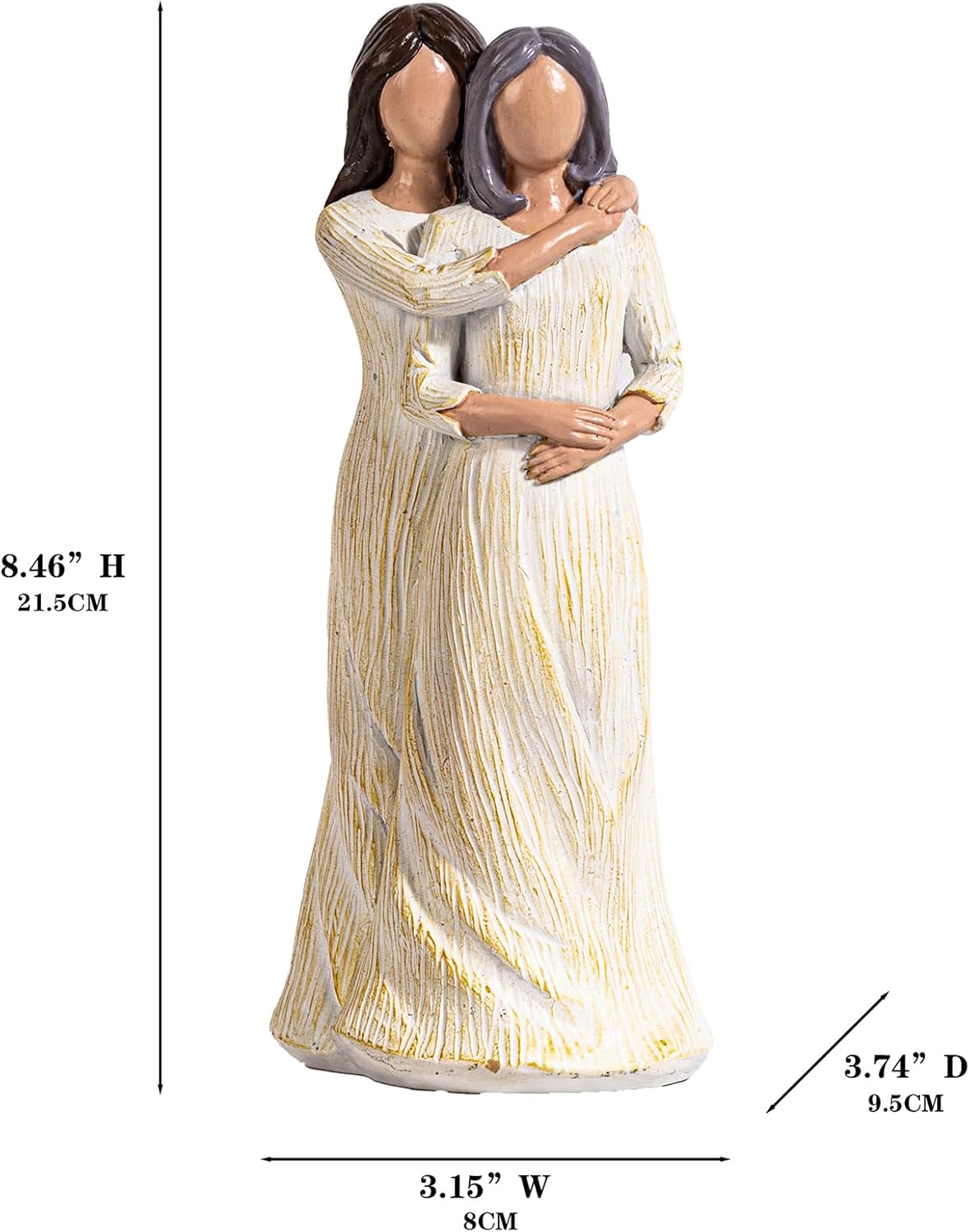 BUTILIVEEN Hugging Mom Daughter Figurines - Hand-Painted Resin Statue | Perfect Gift for Mother's Day, Christmas, Birthdays - 8 Inch
