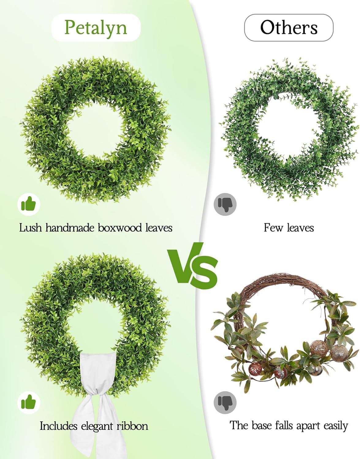 Boxwood Wreath - 26 Inch Large Artificial Greenery for Year-Round Indoor & Outdoor Decor | Farmhouse Style