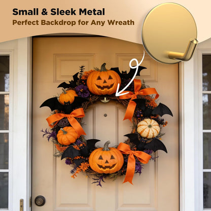 OUTXE Heavy-Duty Adhesive Wreath Hanger - Perfect for All Seasons | Gold, 2-Pack for Doors & Windows