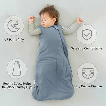 BubblePanda Bamboo Sleep Sack - Breathable 1.0 Tog Infant Wearable Blanket | 0-6 Months, Unisex