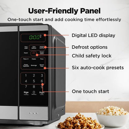 BLACK+DECKER Countertop Microwave Oven - 0.9 Cu Ft, 10 Power Levels, Child Lock & Easy One-Touch Start