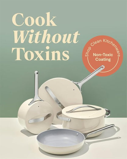 Caraway Non-Stick Ceramic Cookware Set - 12 Pieces, PFAS & PFOA Free, Oven Safe - Gray Pots & Pans