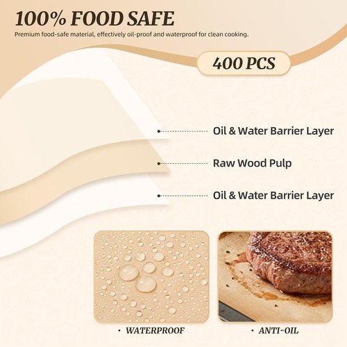 JAZB Parchment Paper Sheets - 400 Pcs Non-Stick Baking Paper for Bread, Cakes & Cookies | 12x16 Inches