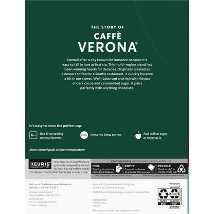 Starbucks K-Cup Coffee Pods, Dark Roast Hot or Iced Coffee, Caffè Verona, 96 Keurig Pods