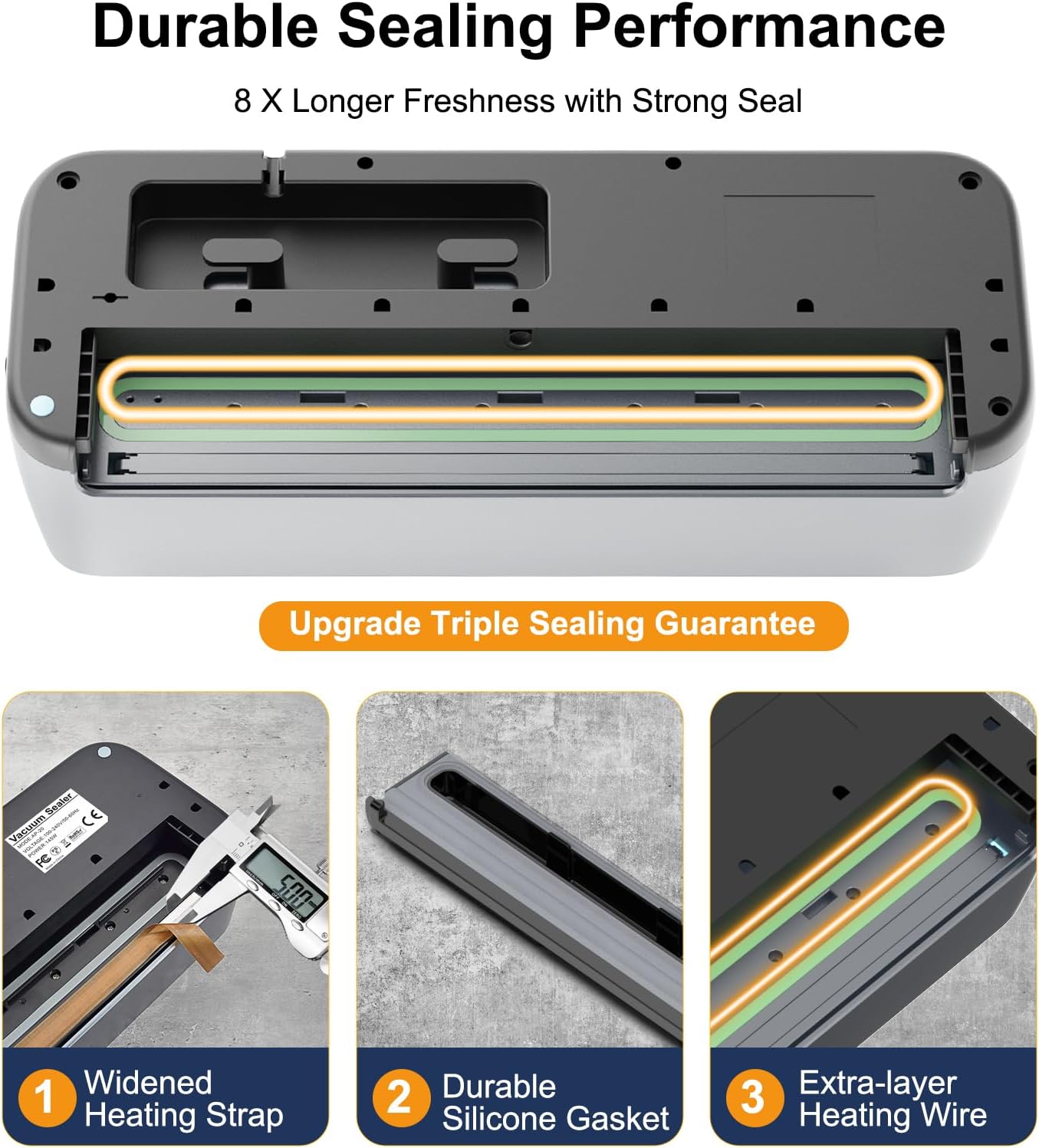 Vacuum Sealer Machine by [Brand Name] - 85Kpa Powerful Food Preservation with Built-in Cutter & Self-Cleaning Mode