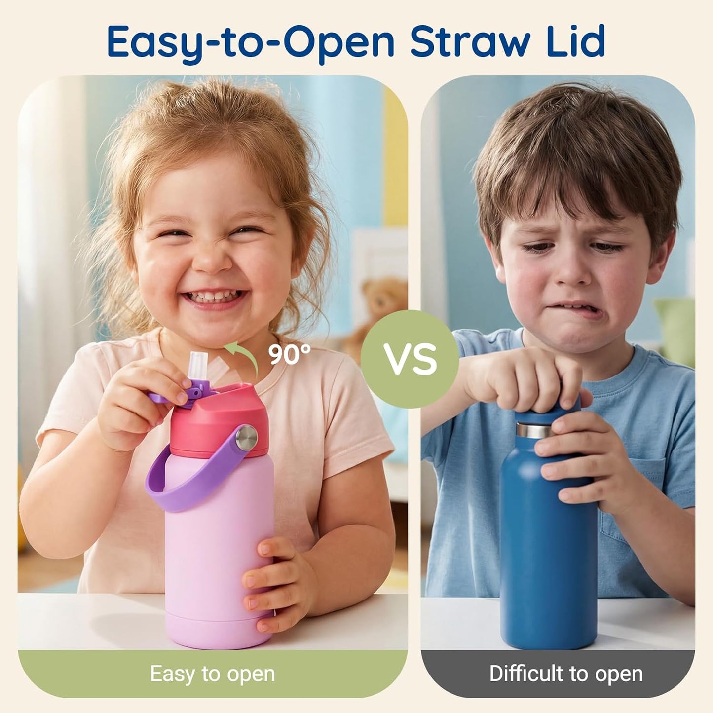 Mommore Kids Water Bottle - 12 Oz Insulated Stainless Steel, Leakproof & BPA-Free, Unicorn Design