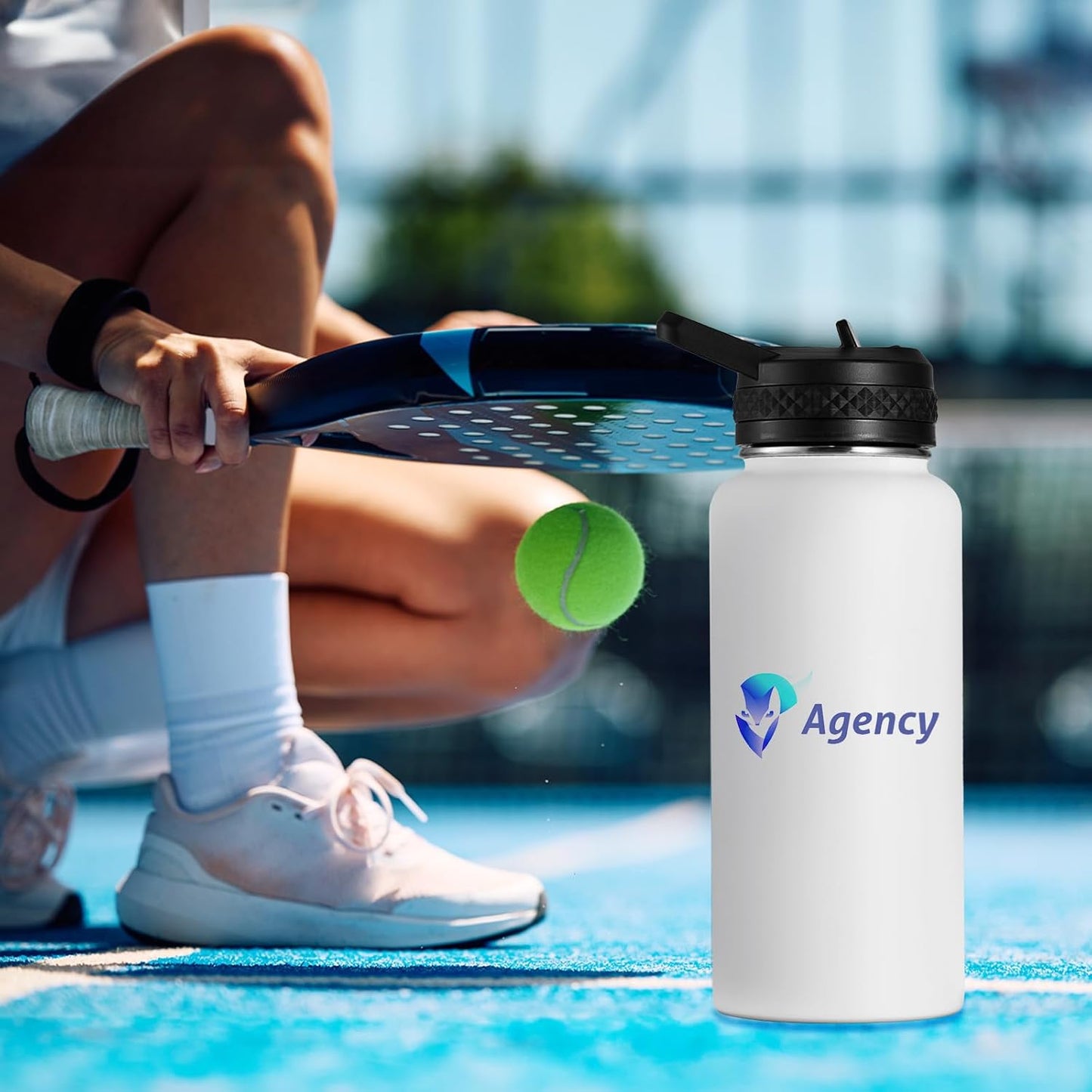 Skiennix Custom Water Bottles - Personalized 32oz Double Wall Stainless Steel | Leakproof with Flip Straw (25 Pcs)