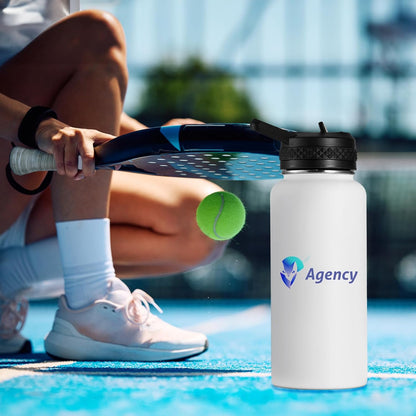 Skiennix Custom Water Bottles - Personalized 32oz Double Wall Stainless Steel | Leakproof with Flip Straw (25 Pcs)