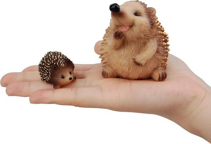 Gemini&Genius Hedgehog Animal Toys - Jungle Family Figures for Kids Play | Perfect Cake Toppers & Party Favors