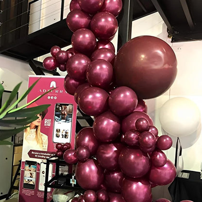 Voircoloria 105pcs Burgundy Balloons - 12 Inch Maroon Latex Balloons for Parties & Celebrations