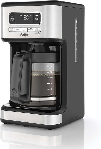 Mr. Coffee 14-Cup Programmable Coffee Maker - Stainless Steel Design for Easy Brewing