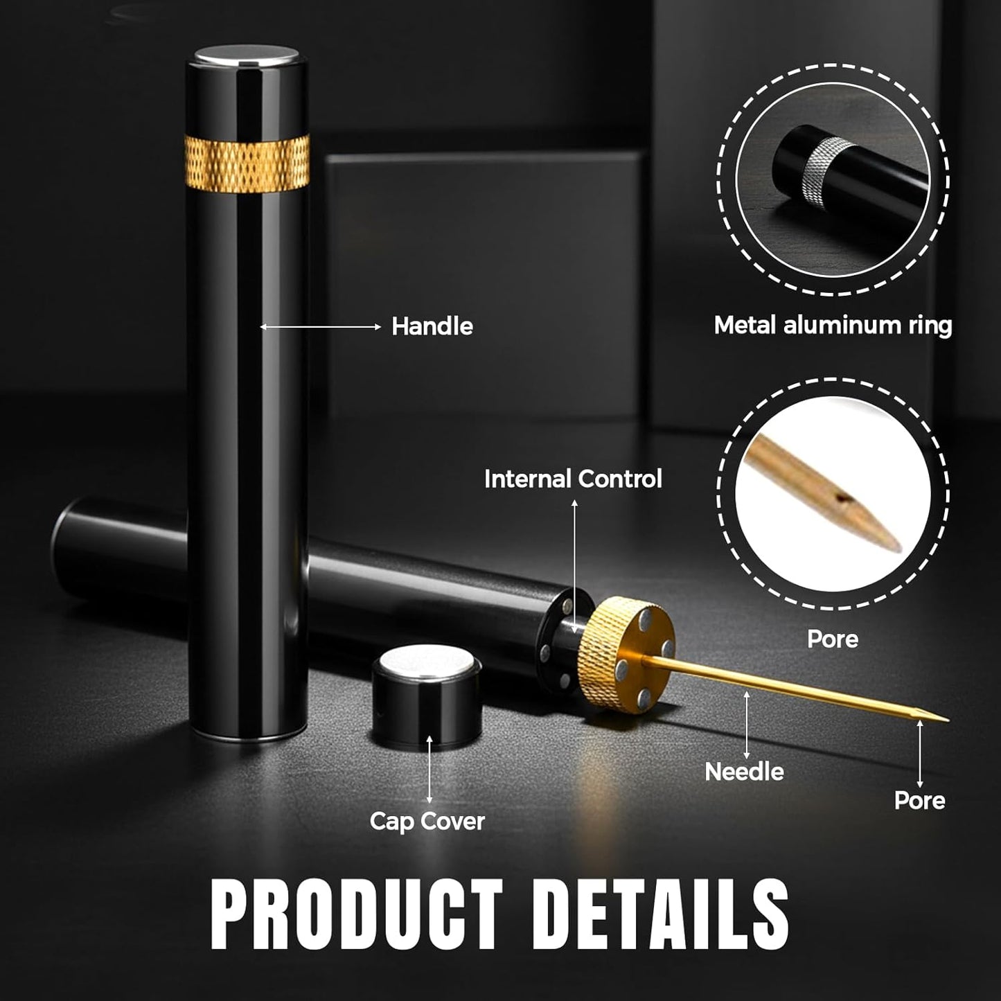 Portable Air Pressure Wine Opener, 2025 New Mini Travel Wine Bottle Opener, Magnetic Connection Port Wine Opener for Home Restaurant Party, 3-7 Compression Quick Open (Gold)