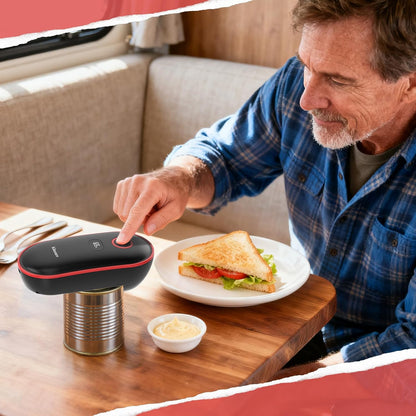 Skiennix Hands-Free Smart Touch Electric Can Opener - Rechargeable, LED Display, Safe for Seniors | Black