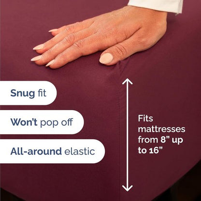 Comfy Twin Size 3 Piece Sheet Set by [Brand Name] - Breathable Cooling Bed Sheets - Ultra-Soft, Deep Pockets, Wrinkle-Free - Oeko-Tex Certified - Burgundy