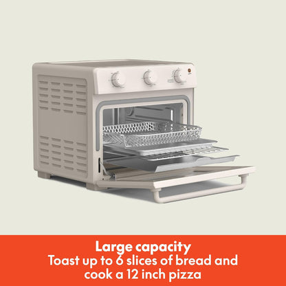 Bella Air Fry Toaster Oven - 7 Cooking Options, Dishwasher-Safe Trays, 60-Minute Timer, 1700W - Oatmilk