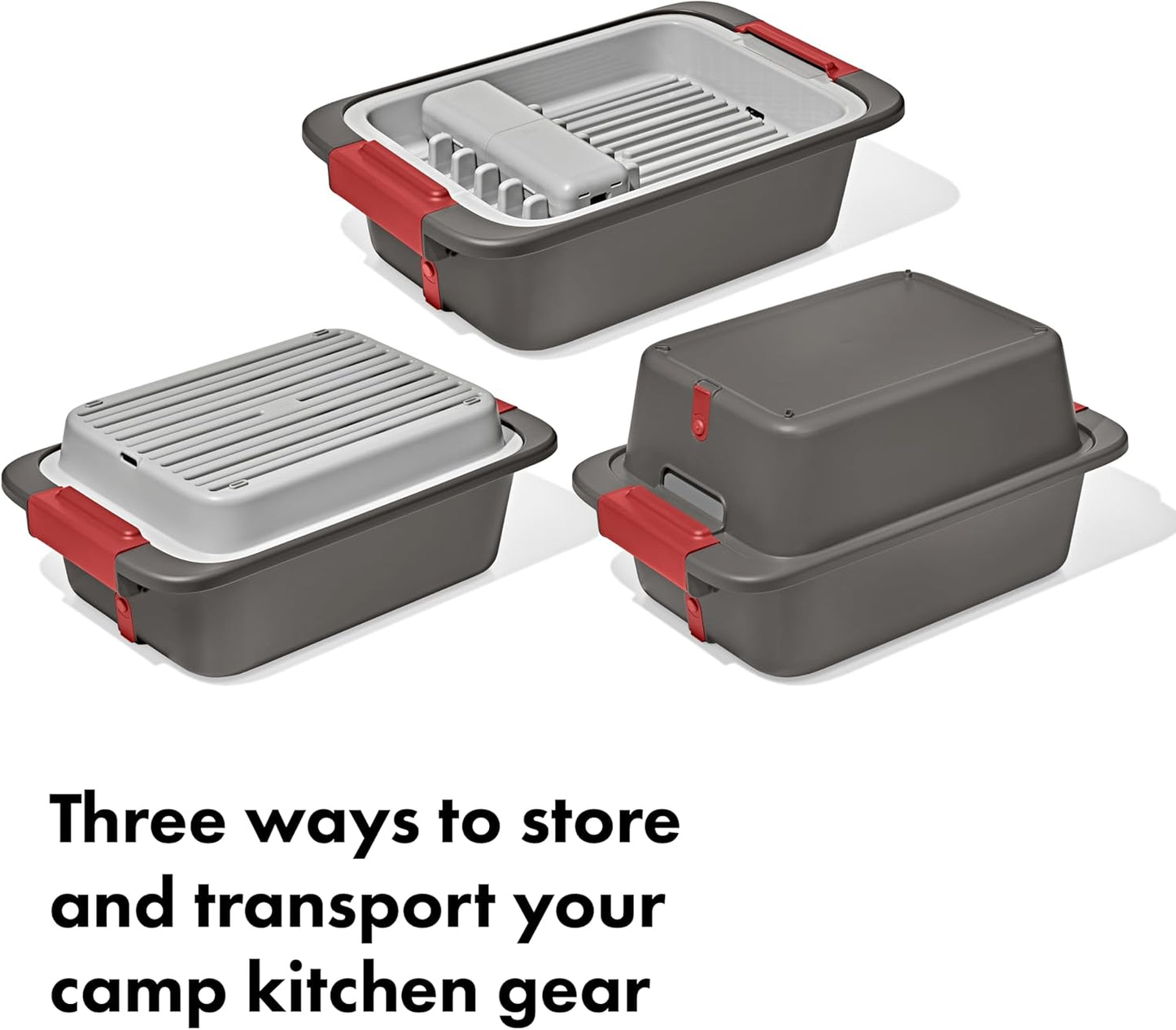 OXO Outdoor Wash, Dry & Stow System - Compact & Efficient Cleaning Solution for Camping & Travel