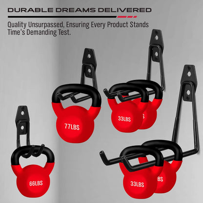Regine Switzerland Heavy-Duty Garage Tool Storage Wall Hook Set - 15PCS Organizer for Garden Tools, Bikes & Ladders - Black