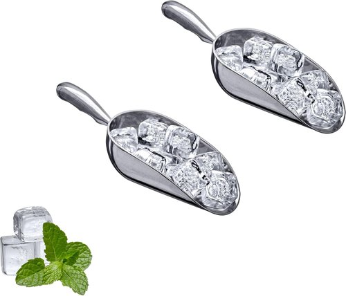 Amazing Abby - Elsa 12-Ounce Aluminum Ice Scoops | Set of 2 Food-Grade Utility Scoops, Hand-Wash Recommended