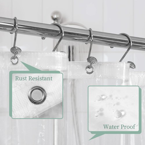 Mrs Awesome Stall Shower Curtain Liner 36x72, PEVA Plastic Shower Liner for Bathroom Lightweight & Waterproof, 36 x 72, Clear
