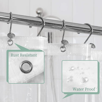 Mrs Awesome Stall Shower Curtain Liner 36x72, PEVA Plastic Shower Liner for Bathroom Lightweight & Waterproof, 36 x 72, Clear