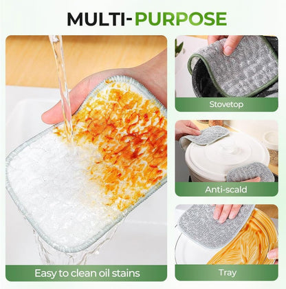 Multipurpose Wire Dishwashing Rags for Wet and Dry, Wire Scrubber Cloths for Kitchen, Reusable Wire Miracle Cleaning Cloths, Non-Scratch Cleaning Cloth for Pots, Pans, Sinks, Grills (5 PCS)