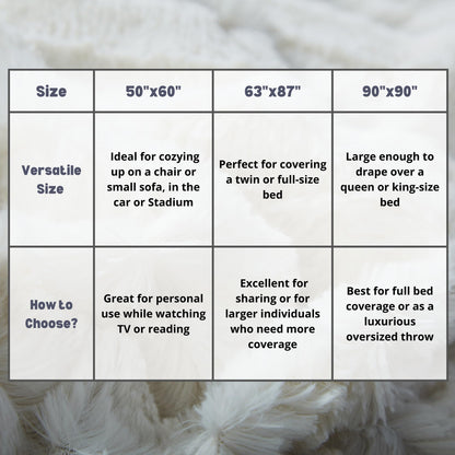 Tache White Ivory Super Soft Warm Polar Faux Fur with Sherpa Throw Blanket 63 x 87