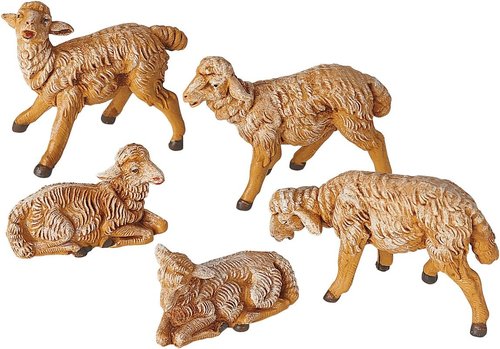 Fontanini by Roman Inc. | Hand Sculpted White Sheep Nativity Figure - 5" Animals Collection