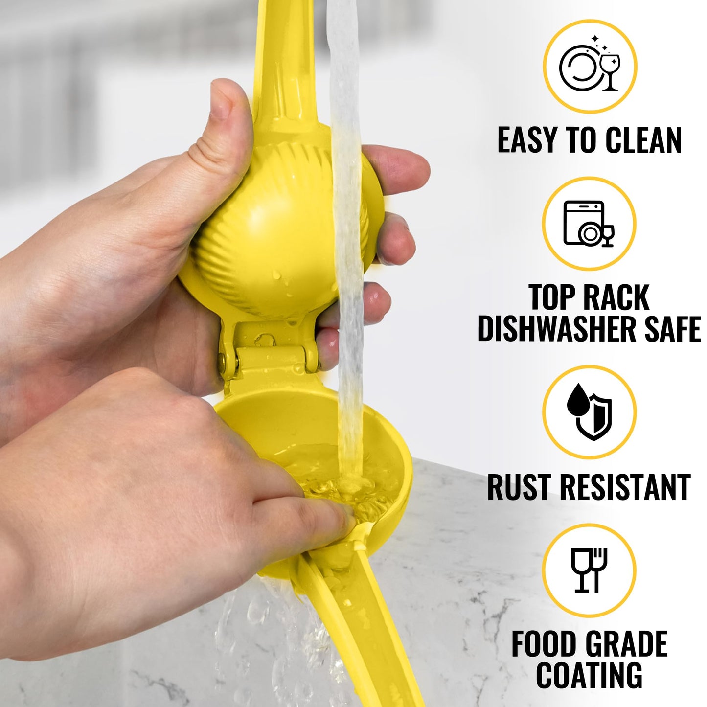 Zulay Kitchen Metal Lemon Squeezer - Handheld Lemon Juicer Squeezer - Easy to Use Citrus Juicer - Manual Press for Extracting the Most Juice Possible - Extracts Every Last Drop