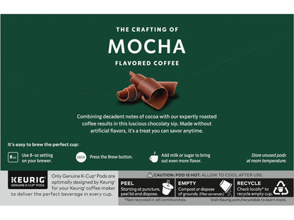 Starbucks Flavored Coffee K-Cup Pods, Mocha Flavored Coffee, Made without Artificial Flavors, Keurig Genuine K-Cup Pods, 10 CT K-Cups/Box (Pack of 1 Box)